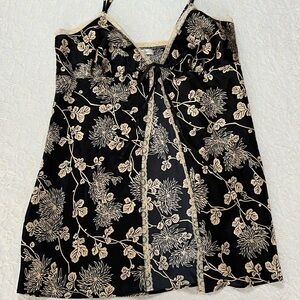 Victoria's Secret Black and Cream Floral Lingerie